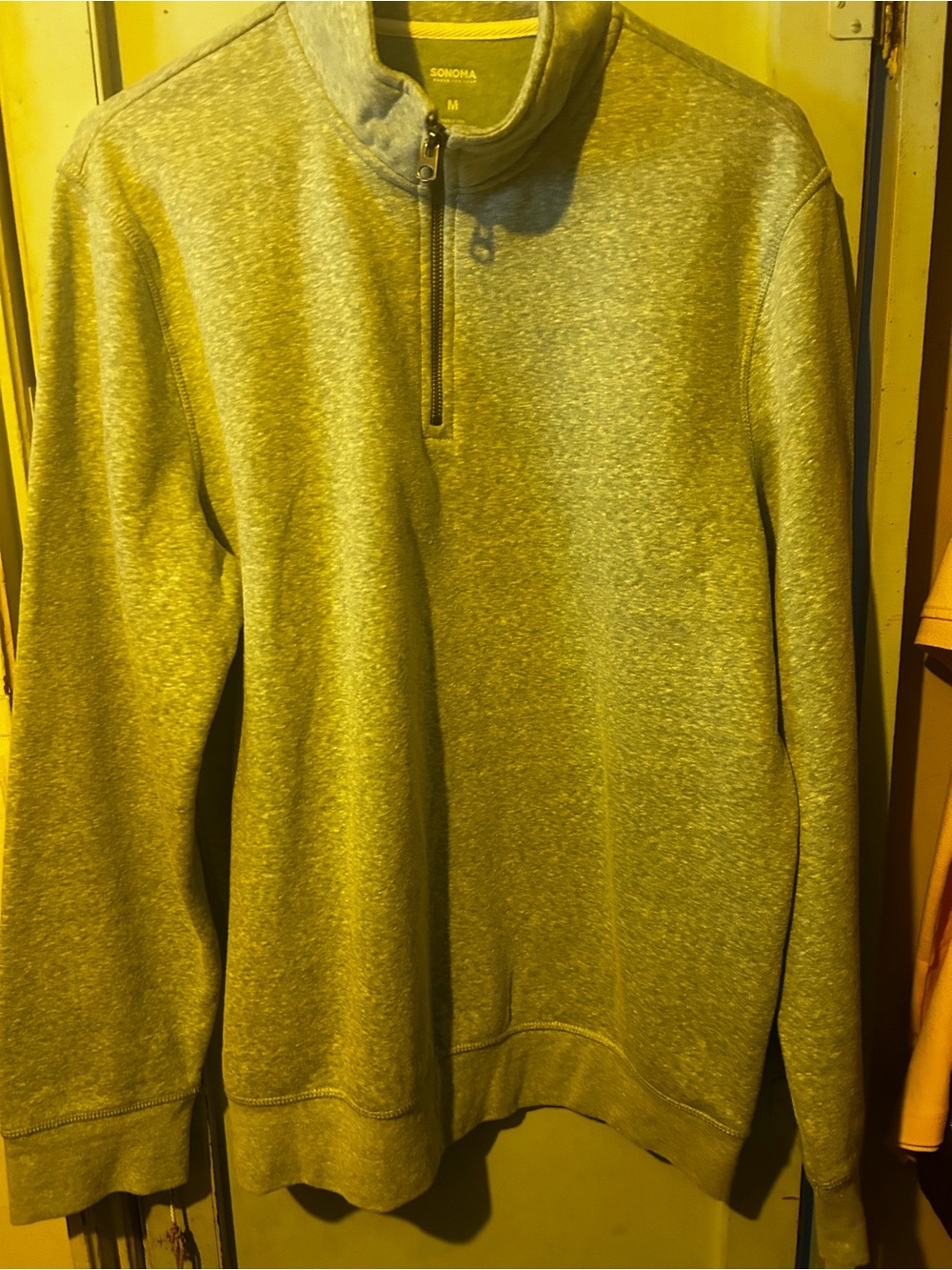 Sonoma Men's Light Heather Gray Quarter-Zip Pullover